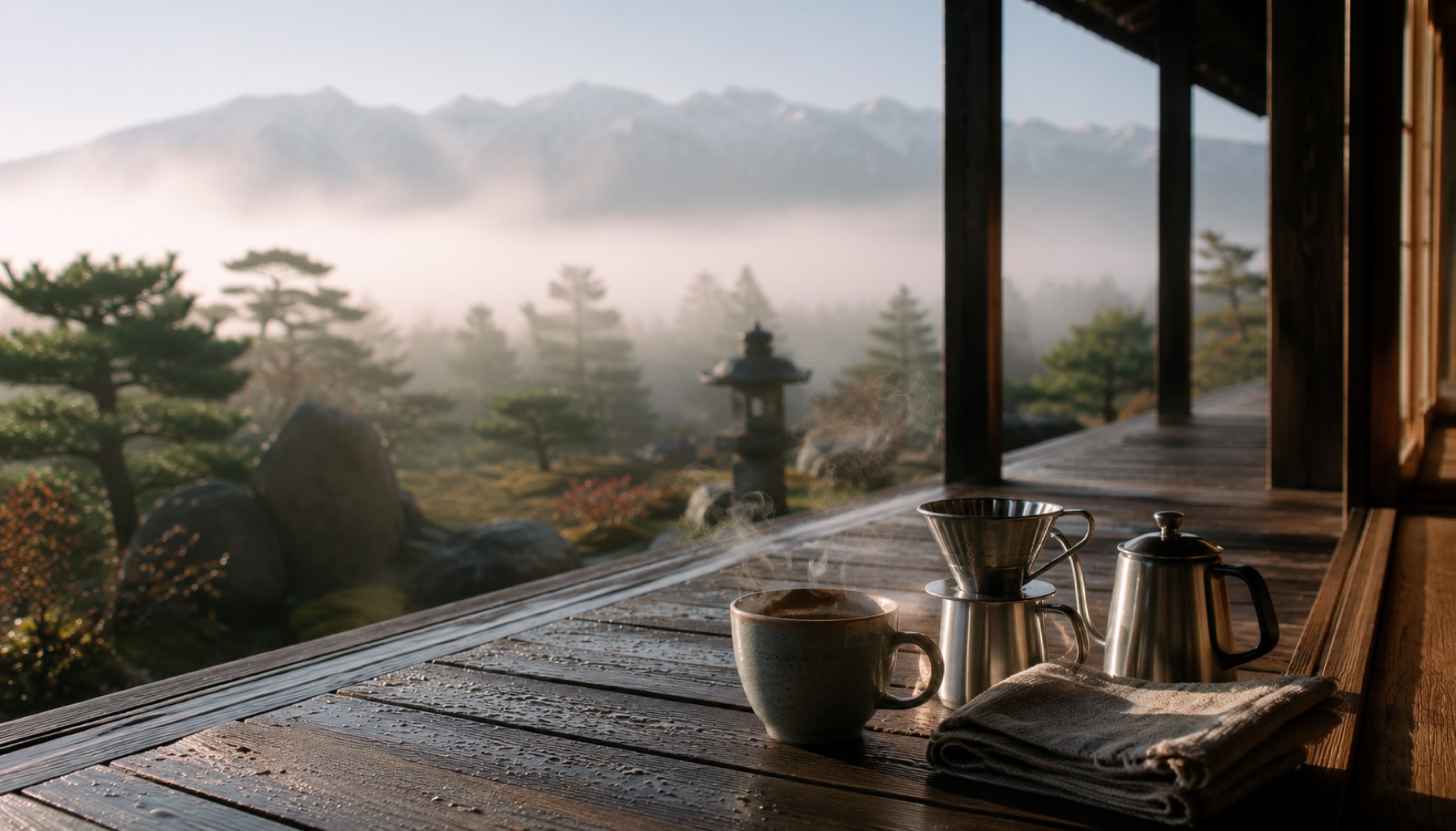 朝の縁側・コーヒータイム