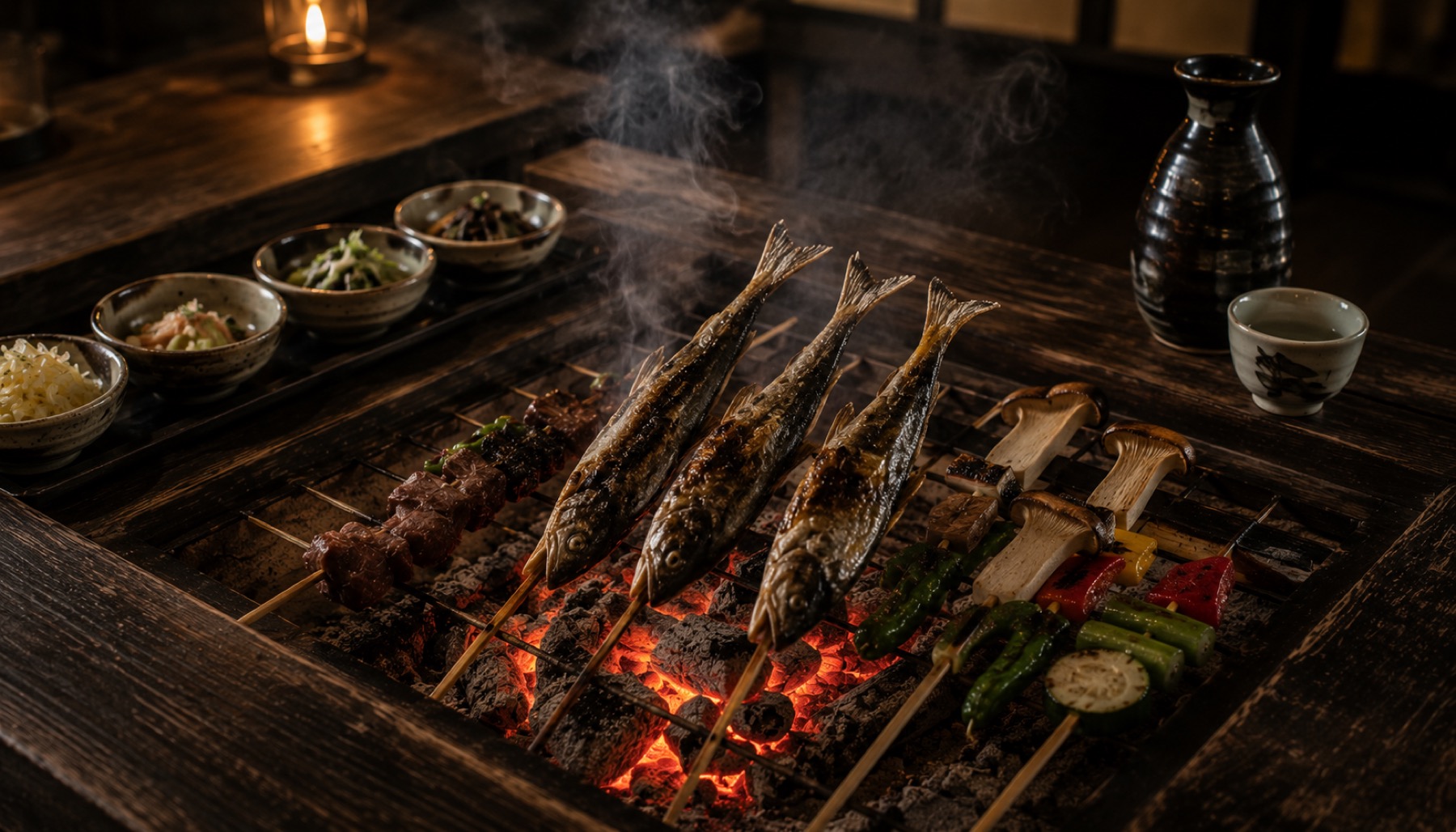 囲炉裏料理・夕食